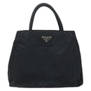 PRADA Hand Bag Nylon Black Silver Auth BAZ160-13