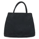 PRADA Hand Bag Nylon Black Silver Auth BAZ160-2