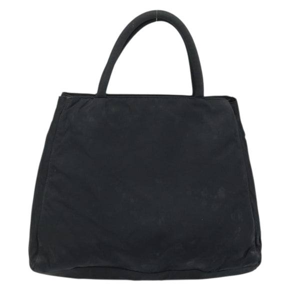 PRADA Hand Bag Nylon Black Silver Auth BAZ160