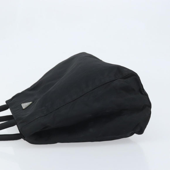 PRADA Hand Bag Nylon Black Silver Auth BAZ160