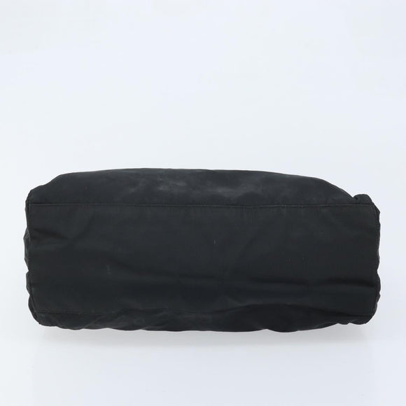 PRADA Hand Bag Nylon Black Silver Auth BAZ160