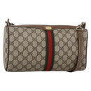 GUCCI GG Supreme Web Sherry Line Bag PVC Beige Gold 378 02 017 Auth BAZ162-1