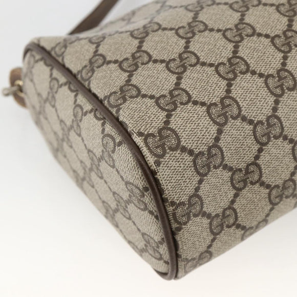 GUCCI GG Supreme Web Sherry Line Bag PVC Beige Gold 378 02 017 Auth BAZ162