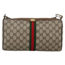 GUCCI GG Supreme Web Sherry Line Bag PVC Beige Gold 378 02 017 Auth BAZ162-2