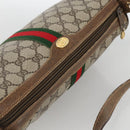 GUCCI GG Supreme Web Sherry Line Bag PVC Beige Gold 378 02 017 Auth BAZ162-6