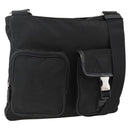 PRADA Shoulder Bag Nylon Black Silver Auth BAZ163-1