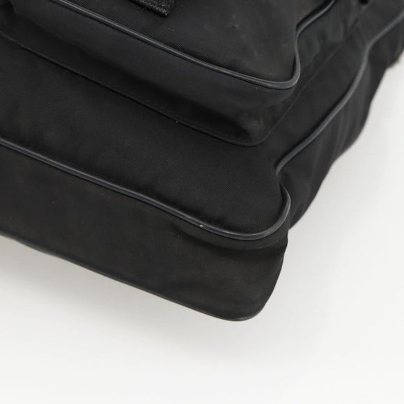 PRADA Shoulder Bag Nylon Black Silver Auth BAZ163