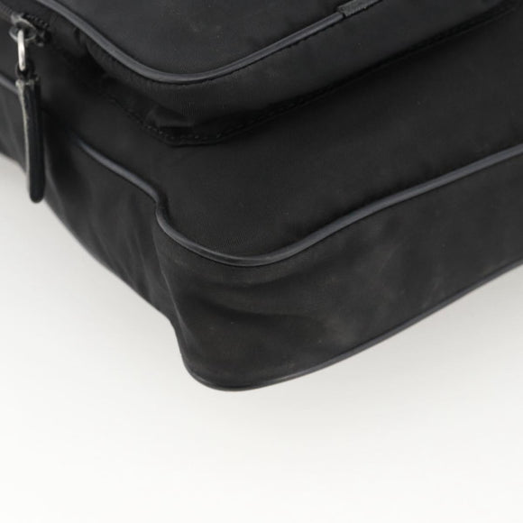 PRADA Shoulder Bag Nylon Black Silver Auth BAZ163