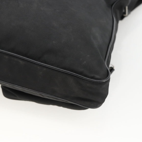 PRADA Shoulder Bag Nylon Black Silver Auth BAZ163