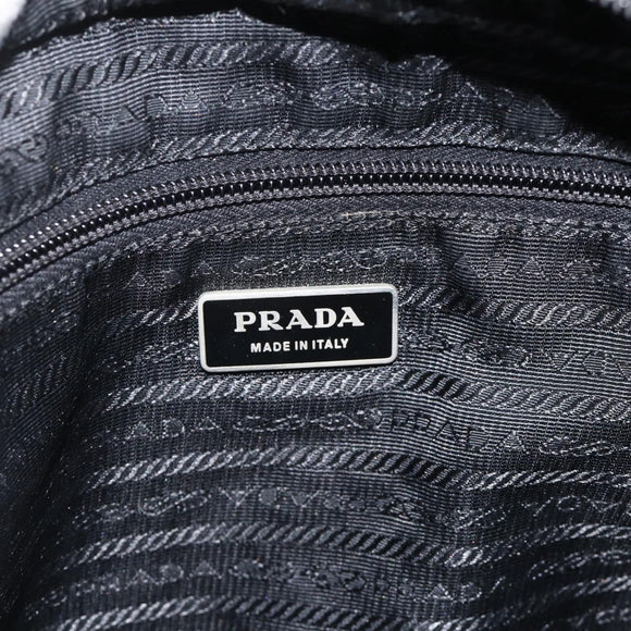 PRADA Shoulder Bag Nylon Black Silver Auth BAZ163