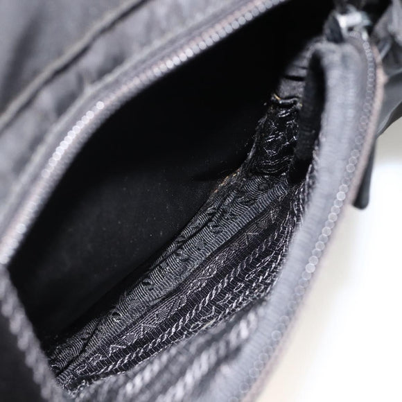 PRADA Shoulder Bag Nylon Black Silver Auth BAZ163