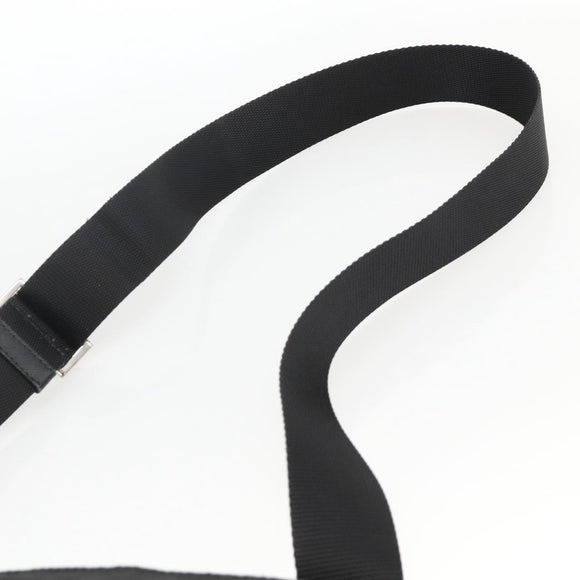 PRADA Shoulder Bag Nylon Black Silver Auth BAZ163