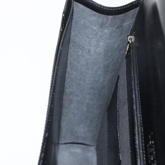 LOEWE Business Bag Leather Black Silver Auth BAZ175