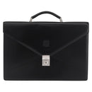 LOEWE Business Bag Leather Black Silver Auth BAZ175-13