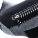LOEWE Business Bag Leather Black Silver Auth BAZ175-22