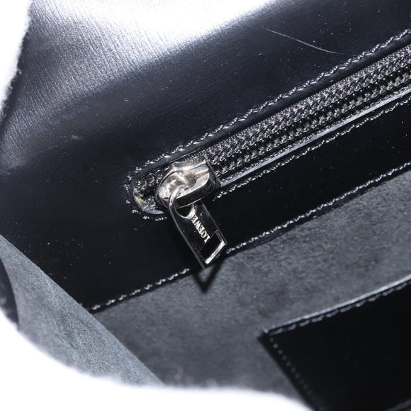 LOEWE Business Bag Leather Black Silver Auth BAZ175