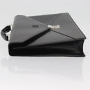 LOEWE Business Bag Leather Black Silver Auth BAZ175-4