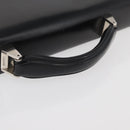 LOEWE Business Bag Leather Black Silver Auth BAZ175-7