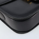CELINE Horse Carriage Shoulder Bag Leather Black Gold Auth BAZ181-11