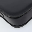 CELINE Horse Carriage Shoulder Bag Leather Black Gold Auth BAZ181-13
