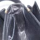 CELINE Horse Carriage Shoulder Bag Leather Black Gold Auth BAZ181-18