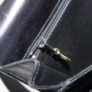 CELINE Horse Carriage Shoulder Bag Leather Black Gold Auth BAZ181-21