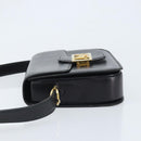 CELINE Horse Carriage Shoulder Bag Leather Black Gold Auth BAZ181-5