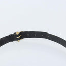 CELINE Horse Carriage Shoulder Bag Leather Black Gold Auth BAZ181-8