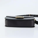 CELINE Horse Carriage Shoulder Bag Leather Black Gold Auth BAZ181-9
