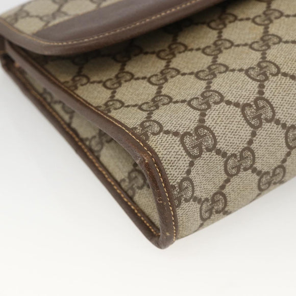 GUCCI GG Supreme Shoulder Bag PVC Beige Gold 004 58 0264 Auth BAZ182