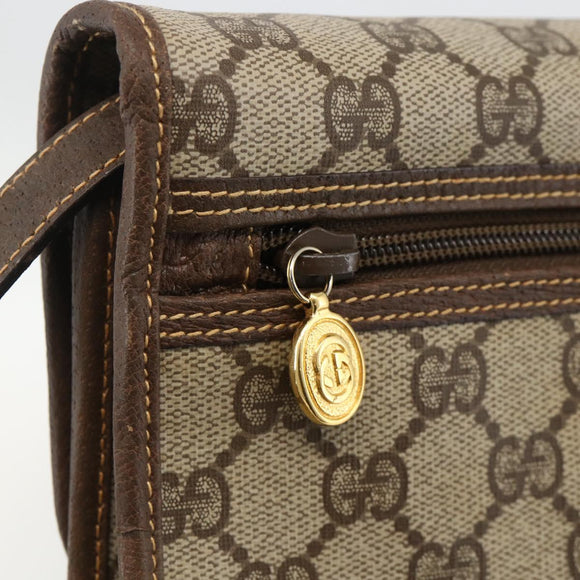 GUCCI GG Supreme Shoulder Bag PVC Beige Gold 004 58 0264 Auth BAZ182