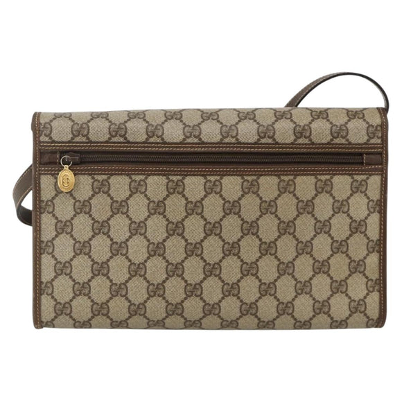GUCCI GG Supreme Shoulder Bag PVC Beige Gold 004 58 0264 Auth BAZ182
