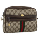 GUCCI GG Supreme Web Sherry Line Shoulder Bag PVC Beige Gold 010 378 Auth BAZ183-1