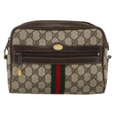 GUCCI GG Supreme Web Sherry Line Shoulder Bag PVC Beige Gold 010 378 Auth BAZ183-13