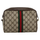 GUCCI GG Supreme Web Sherry Line Shoulder Bag PVC Beige Gold 010 378 Auth BAZ183-2