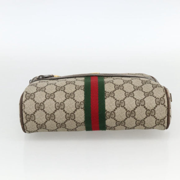 GUCCI GG Supreme Web Sherry Line Shoulder Bag PVC Beige Gold 010 378 Auth BAZ183