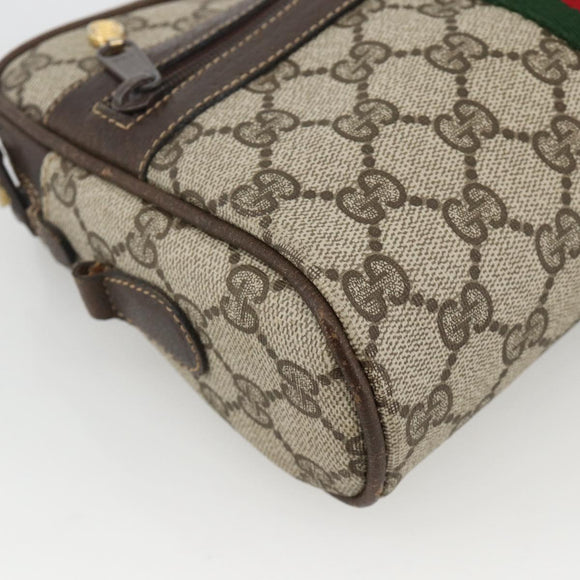 GUCCI GG Supreme Web Sherry Line Shoulder Bag PVC Beige Gold 010 378 Auth BAZ183