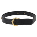CELINE Belt Leather 31.9"" Black Gold Auth BAZ191A-1