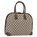 GUCCI GG Supreme Hand Bag PVC Beige Gold Auth BAZ197-1