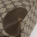 GUCCI GG Supreme Hand Bag PVC Beige Gold Auth BAZ197-10