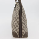 GUCCI GG Supreme Hand Bag PVC Beige Gold Auth BAZ197-4
