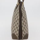 GUCCI GG Supreme Hand Bag PVC Beige Gold Auth BAZ197-5