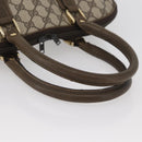 GUCCI GG Supreme Hand Bag PVC Beige Gold Auth BAZ197-7
