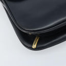 GUCCI Sherry Line Schoudertas Leer Marineblauw Goud Auth BAZ198A-14