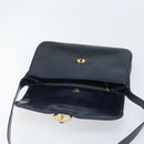 GUCCI Sherry Line Schoudertas Leer Marineblauw Goud Auth BAZ198A-18