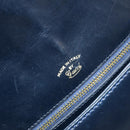 GUCCI Sherry Line Schoudertas Leer Marineblauw Goud Auth BAZ198A-19