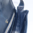 GUCCI Sherry Line Schoudertas Leer Marineblauw Goud Auth BAZ198A-20