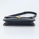 GUCCI Sherry Line Schoudertas Leer Marineblauw Goud Auth BAZ198A-5