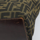FENDI Zucca Canvas Hand Bag Black Brown Auth BAZ200-8