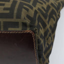 FENDI Zucca Canvas Hand Bag Black Brown Auth BAZ200-16